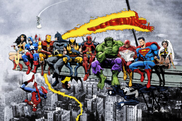 Digitale Kunst getiteld "MORE Superheroes Lu…" door D Dan Avenell, Origineel Kunstwerk, Digitaal Schilderwerk