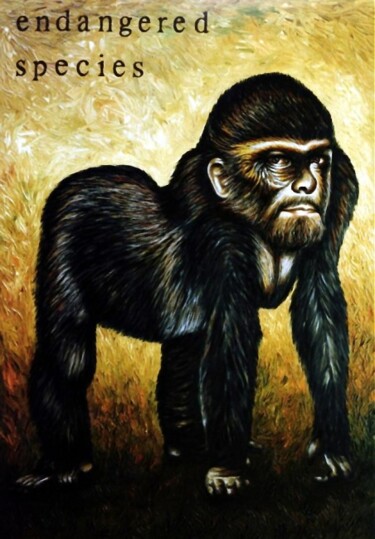 Pintura titulada "Gorilla with selfpo…" por Dan Civa, Obra de arte original, Oleo