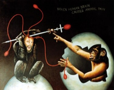 Schilderij getiteld "When Human Brain Ca…" door Dan Civa, Origineel Kunstwerk, Olie