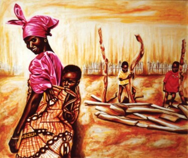 绘画 标题为“African mother and…” 由Dan Civa, 原创艺术品, 丙烯
