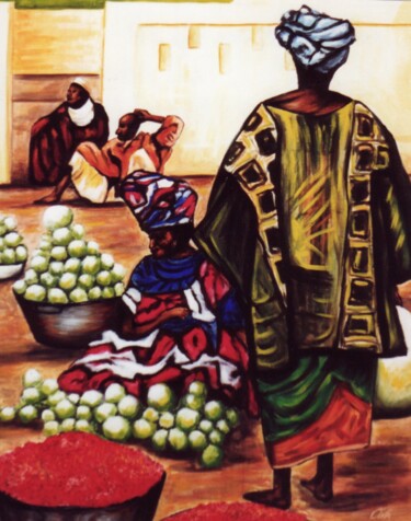 Schilderij getiteld "From african vegeta…" door Dan Civa, Origineel Kunstwerk, Acryl