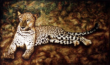 Painting titled "Leopard, Wilpattu N…" by Dan Civa, Original Artwork, Oil