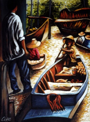 Pintura titulada "No.C. .Floating Mar…" por Dan Civa, Obra de arte original, Oleo