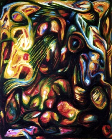 Картина под названием "Nature abstraction" - Dan Civa, Подлинное произведение искусства, Масло