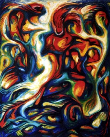 Malerei mit dem Titel "Brazilian dance" von Dan Civa, Original-Kunstwerk, Öl