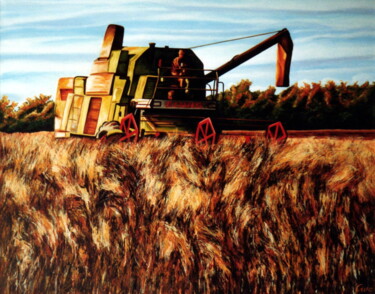 Malarstwo zatytułowany „Harvesting peaces,…” autorstwa Dan Civa, Oryginalna praca, Akryl