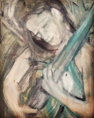 Painting titled "Lady playing spanis…" by Dan Flanagan, Original Artwork, Acrylic