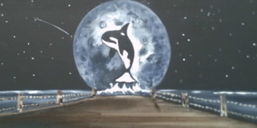 Painting titled "Killer whale" by Dan Flanagan, Original Artwork, Acrylic