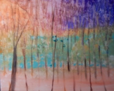 Painting titled "Woods on bike path" by Dan Flanagan, Original Artwork, Acrylic