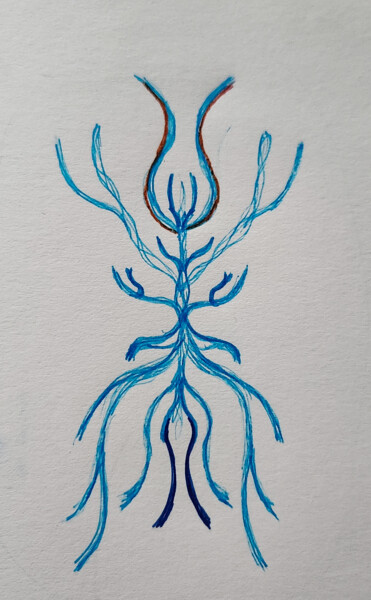 Drawing titled "Branche lumineuse" by Dan Klight, Original Artwork, Pencil