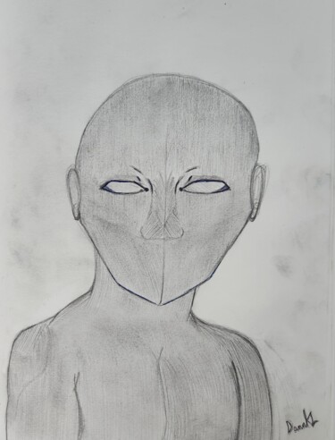 Рисунок под названием "Le bonhomme gris" - Dan Klight, Подлинное произведение искусства, Карандаш
