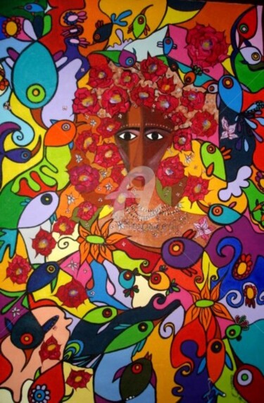 Pintura intitulada "Rosa Morena" por Dan Quínamo, Obras de arte originais, Acrílico