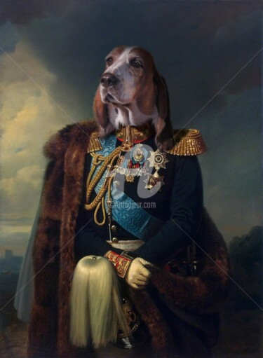 Peinture intitulée "bassethound.jpg" par Artrammer, Œuvre d'art originale, Huile