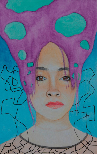 "ZAY" Pintura intitulada ""ZAY"" por Dan Zuñiga, Obras de arte originais, Aquarela