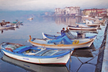 Fotografia intitolato "Le port bleu" da Dana Berthelot, Opera d'arte originale, Fotografia digitale