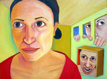 Pintura intitulada "Self Portrait" por Dana Ellyn Kaufman, Obras de arte originais