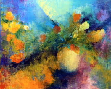 Картина под названием "Le Grand Bouquet" - Dana M, Подлинное произведение искусства, Акрил Установлен на Деревянная рама для…