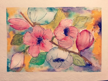 Painting titled "Spring" by Dana Martinov, Original Artwork, Watercolor