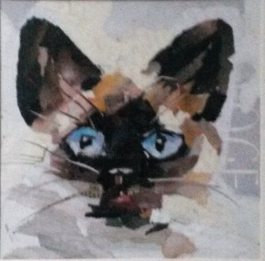 Collages titled "Chats petits formats" by Dana, Original Artwork, Collages
