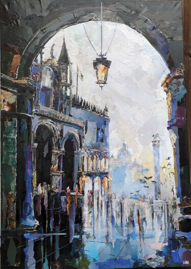 Collages intitulée "San Marco" par Dana, Œuvre d'art originale, Collages Monté sur Châssis en bois