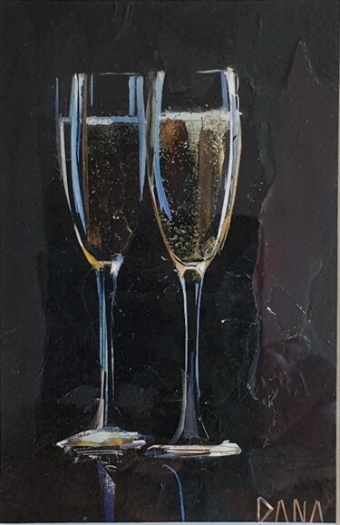 Collages titled "tchin" by Dana, Original Artwork, Collages Mounted on Wood Stretcher frame