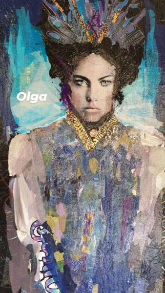 Pittura intitolato "La gardienne" da Dolores Devignot (Dô), Opera d'arte originale, Collages