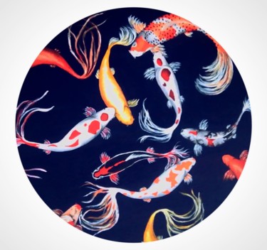 Painting titled "Koi" by Christina Bilbili, Original Artwork, Acrylic