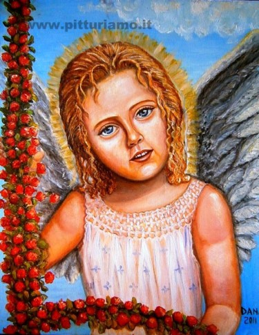 Painting titled "ANGELO LIVIA" by Daniela Paun, Original Artwork, Oil