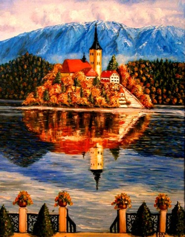 Pittura intitolato "ISOLA" da Daniela Paun, Opera d'arte originale, Olio