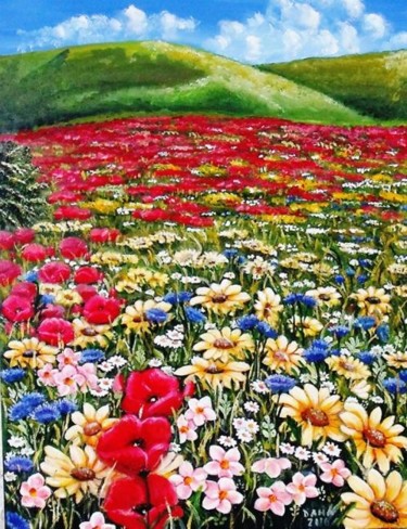 Pintura titulada "Fiori di campo" por Daniela Paun, Obra de arte original, Oleo