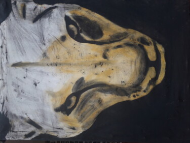Картина под названием "The fear in the eyes" - Danai Murewanhema, Подлинное произведение искусства, Акварель