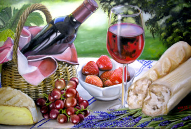 Ζωγραφική με τίτλο "Summer wine" από Nick Danapassis, Αυθεντικά έργα τέχνης