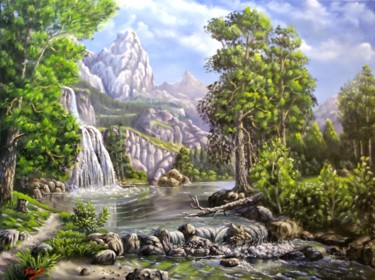 Painting titled "Hidden River" by Nick Danapassis, Original Artwork