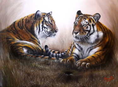 Ζωγραφική με τίτλο "Wild Savana" από Nick Danapassis, Αυθεντικά έργα τέχνης