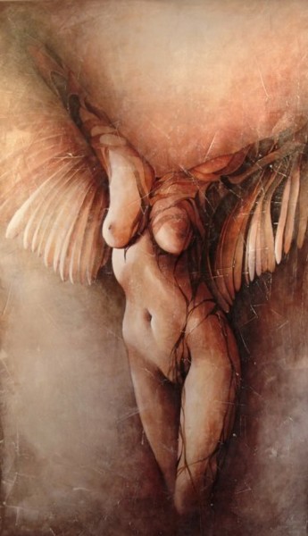 Pittura intitolato "Il volo liberatorio" da Dana Tomsa Oberhoffer, Opera d'arte originale