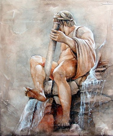 Painting titled "Fontane di Roma ( 3…" by Dana Tomsa Oberhoffer, Original Artwork