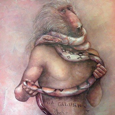 Pintura titulada "La calunnia" por Dana Tomsa Oberhoffer, Obra de arte original