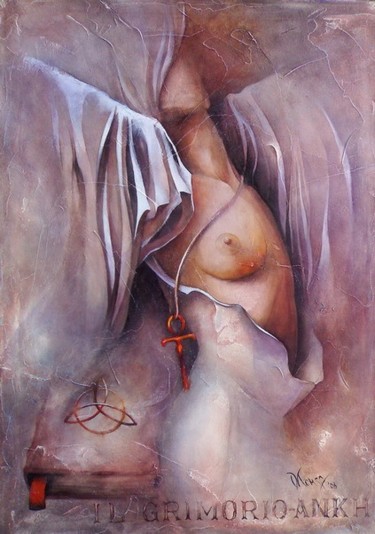 Painting titled "Il Grimorio Ankh (c…" by Dana Tomsa Oberhoffer, Original Artwork