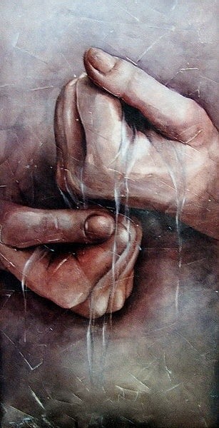 Pittura intitolato "Hands study  ( 2 )" da Dana Tomsa Oberhoffer, Opera d'arte originale