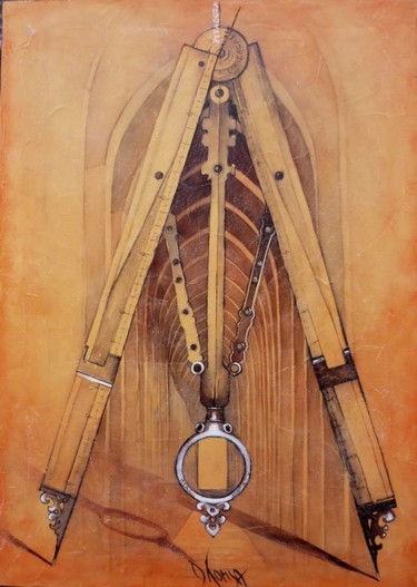 Картина под названием "La Sala dei Passi P…" - Dana Tomsa Oberhoffer, Подлинное произведение искусства
