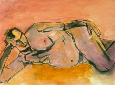 图画 标题为“lying man on floor…” 由Daniel Beaudoin, 原创艺术品