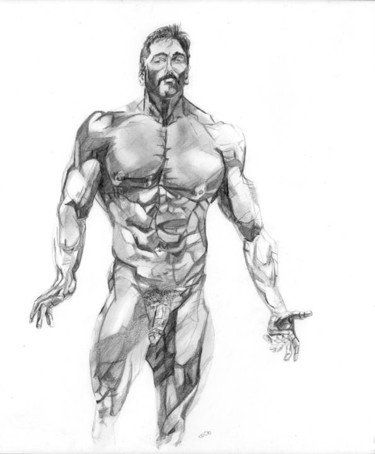 Drawing titled "man13" by Daniel Beaudoin, Original Artwork