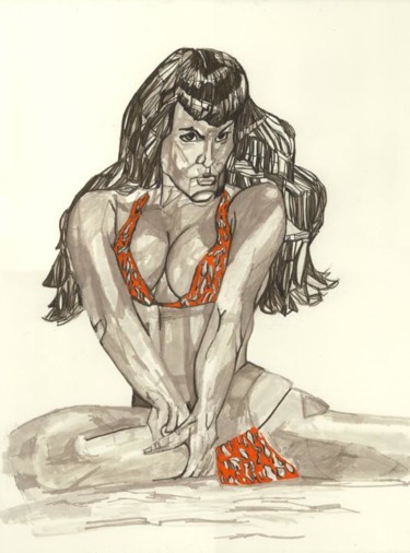 Drawing titled "woman1" by Daniel Beaudoin, Original Artwork