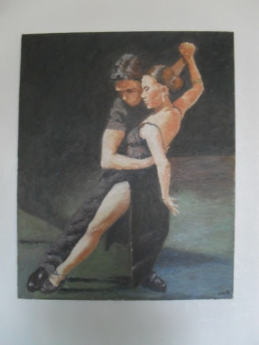 Peinture intitulée "danseurs de tango" par Daniel Escarti, Œuvre d'art originale, Huile