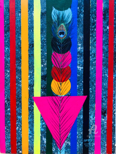 Malerei mit dem Titel "Mayur paank (peacoc…" von Ahmed Khan, Original-Kunstwerk, Acryl