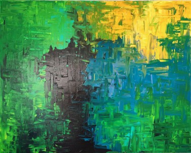 Peinture intitulée "Green Thirty-Three" par Dane Kidd, Œuvre d'art originale, Acrylique Monté sur Châssis en bois