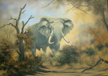 Painting titled "SUDDEN ENCOUNTER." by Dane Willers, Original Artwork, Oil