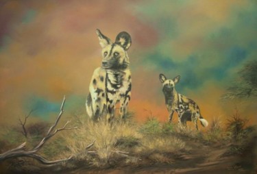 Painting titled "ON THE HUNT" by Dane Willers, Original Artwork, Oil