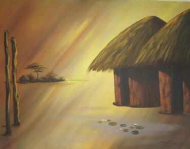 Painting titled "BOTSWANA COMPOSITIO…" by Dane Willers, Original Artwork, Oil