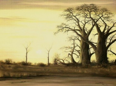 Painting titled "BAINES"  BAOBABS" by Dane Willers, Original Artwork, Oil